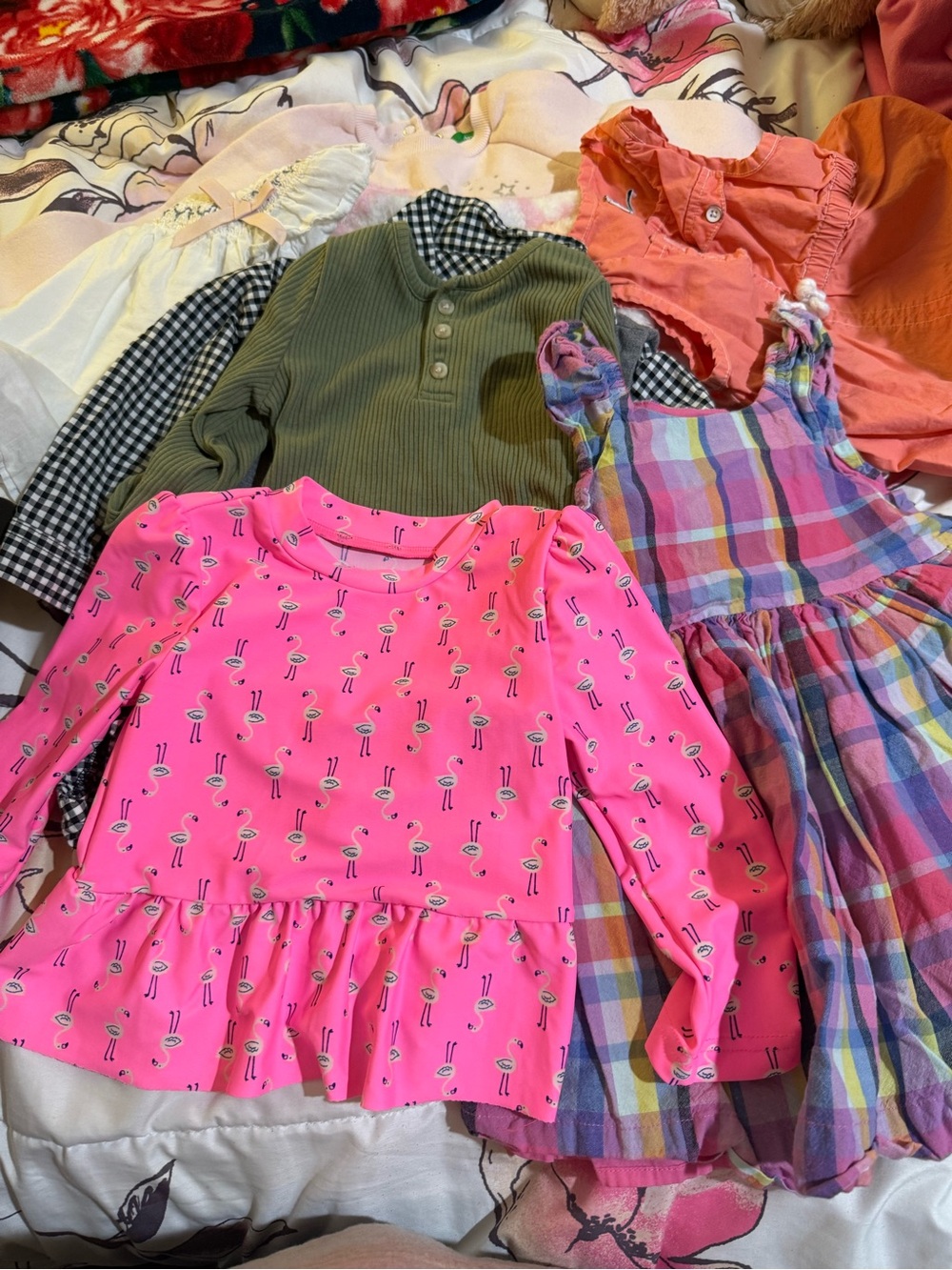 GAP Pink Flamingo Long-Sleeve Peplum Top diffent brand